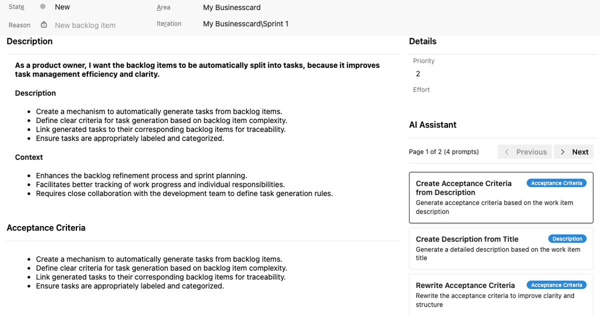 ClearSpecs AI: Azure DevOps extension voor AI work items